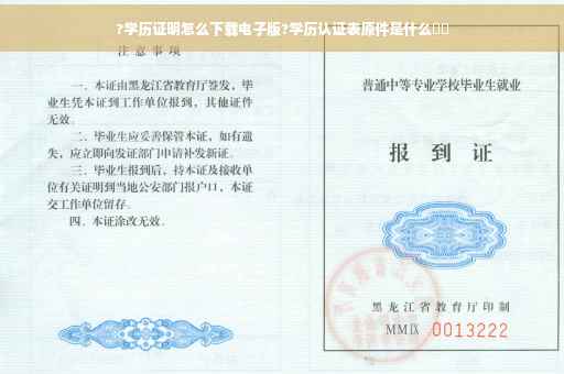 ?学历证明怎么下载电子版?学历认证表原件是什么⚡️