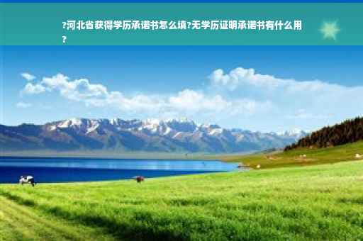 ?河北省获得学历承诺书怎么填?无学历证明承诺书有什么用
?