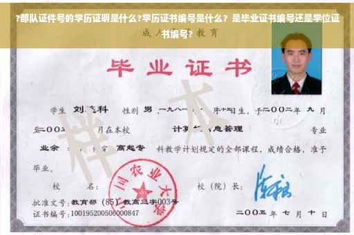 ?部队证件号的学历证明是什么?学历证书编号是什么？是毕业证书编号还是学位证书编号?
