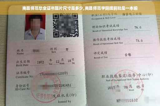 南昌师范毕业证书图片尺寸是多少,南昌师范学院提前批是一本嘛