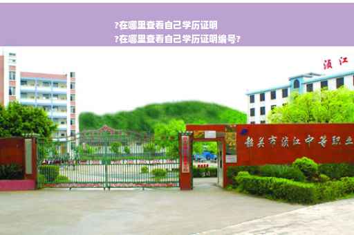 ?在哪里查看自己学历证明
?在哪里查看自己学历证明编号?