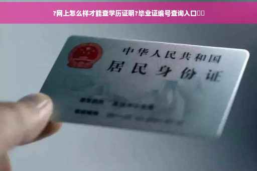 ?网上怎么样才能查学历证明?毕业证编号查询入口⚡️