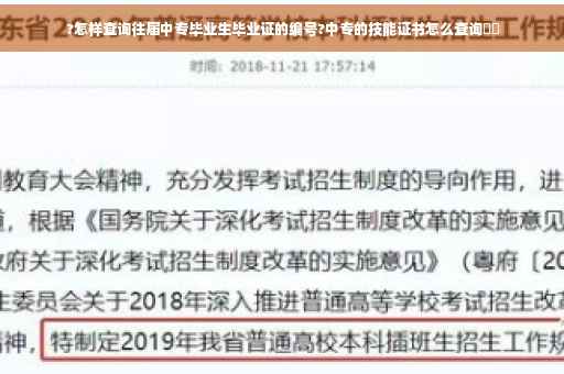 ?怎样查询往届中专毕业生毕业证的编号?中专的技能证书怎么查询⚡️