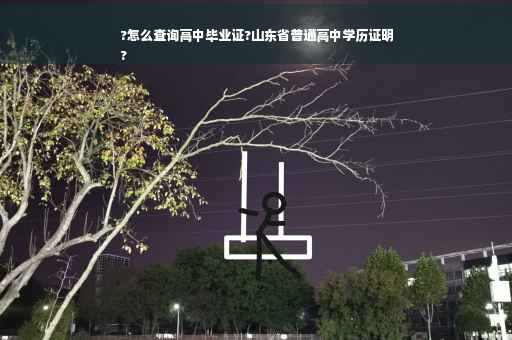 ?怎么查询高中毕业证?山东省普通高中学历证明
?