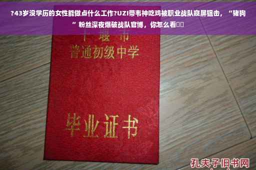 ?43岁没学历的女性能做点什么工作?UZI带韦神吃鸡被职业战队窥屏狙击，“猪狗”粉丝深夜爆破战队官博，你怎么看⚡️