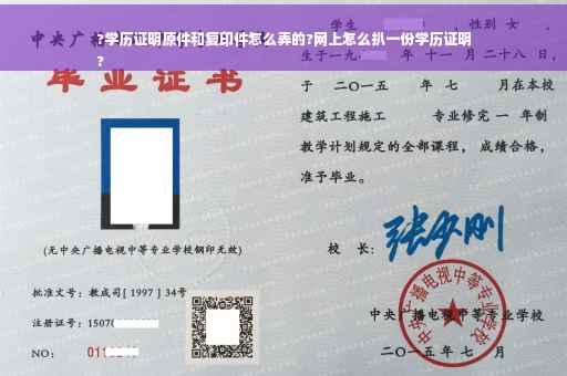?学历证明原件和复印件怎么弄的?网上怎么扒一份学历证明
?