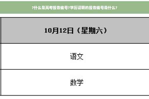 ?什么是高考报告编号?学历证明的报告编号是什么?