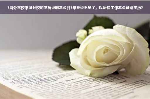 ?海外学校中国分校的学历证明怎么开?毕业证不见了，以后换工作怎么证明学历?