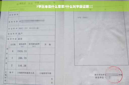 ?学历单是什么意思?什么叫学籍证明⚡️