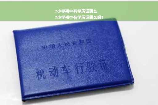 ?小学初中有学历证明么
?小学初中有学历证明么吗?