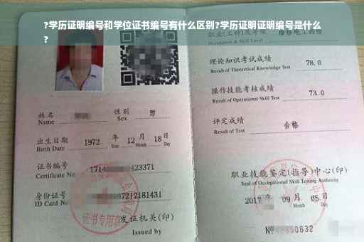 ?学历证明编号和学位证书编号有什么区别?学历证明证明编号是什么
?