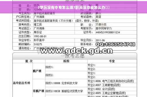 ?学历没有中专怎么填?职高没毕业怎么办⚡️