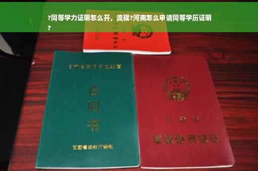?同等学力证明怎么开，流程?河南怎么申请同等学历证明
?