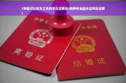 ?学籍可以作为工作的学历证明吗?特种作业操作证学历证明
?