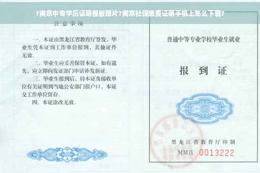 ?南京中专学历证明模板图片?南京社保缴费证明手机上怎么下载?