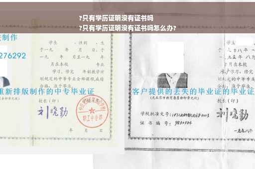 ?只有学历证明没有证书吗
?只有学历证明没有证书吗怎么办?