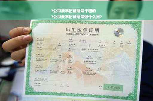 ?公司要学历证明是干嘛的
?公司要学历证明是做什么用?