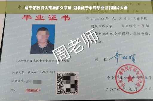 咸宁市教资认定后多久拿证-湖北咸宁中专毕业证书图片大全