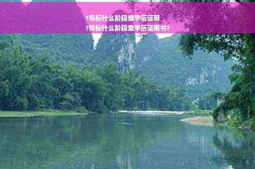 ?投标什么阶段查学历证明
?投标什么阶段查学历证明书?