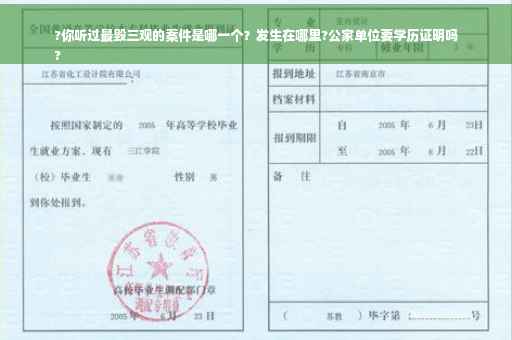 ?你听过最毁三观的案件是哪一个？发生在哪里?公家单位要学历证明吗
?