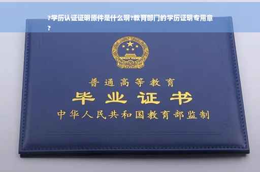?学历认证证明原件是什么啊?教育部门的学历证明专用章
?