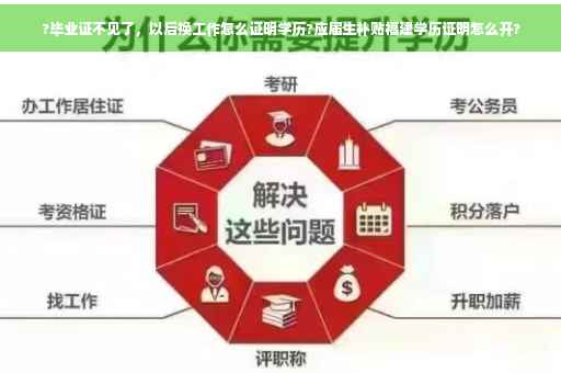 ?毕业证不见了，以后换工作怎么证明学历?应届生补贴福建学历证明怎么开?