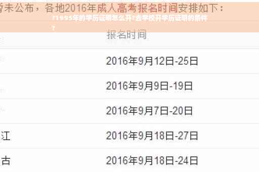 ?1995年的学历证明怎么开?去学校开学历证明的条件
?
