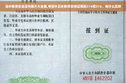 高中教师毕业证书图片大全集,考初中历史教师资格证看到310和316，有什么区别