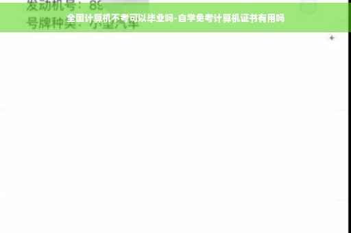 全国计算机不考可以毕业吗-自学免考计算机证书有用吗