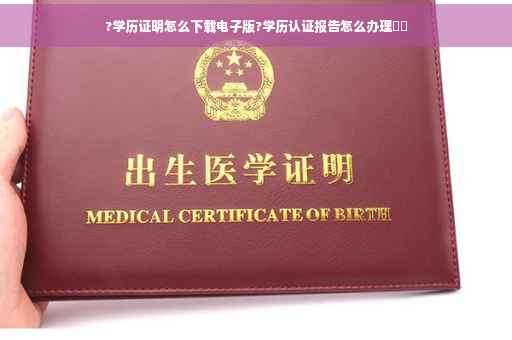 ?学历证明怎么下载电子版?学历认证报告怎么办理⚡️