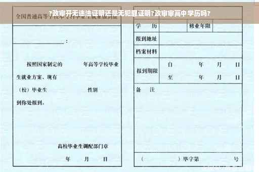 ?政审开无违法证明还是无犯罪证明?政审审高中学历吗?