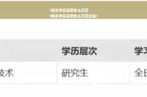 ?相关学历证明怎么打印
?相关学历证明怎么打印出来?