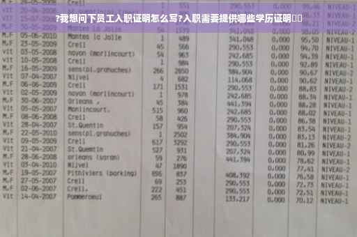 ?我想问下员工入职证明怎么写?入职需要提供哪些学历证明⚡️