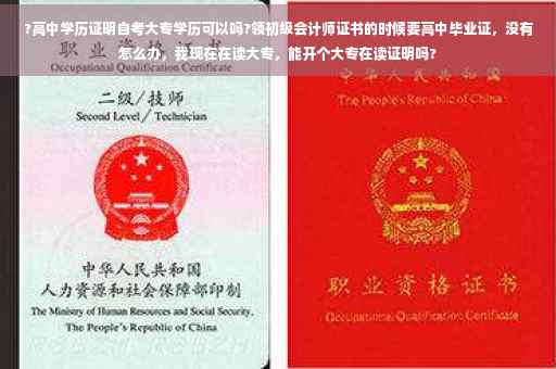 ?高中学历证明自考大专学历可以吗?领初级会计师证书的时候要高中毕业证，没有怎么办，我现在在读大专，能开个大专在读证明吗?