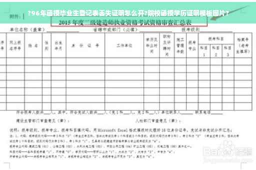 ?96年函授毕业生登记表丢失证明怎么开?院校函授学历证明模板图片?