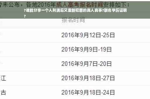 ?谁能分享一个人刑满后又重新犯罪的真人真事?联名学历证明
?