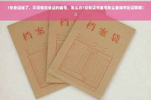 ?毕业证掉了，又没有毕业证的编号，怎么办?没有证书编号怎么查询学历证明啊⚡️
