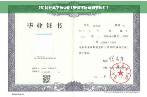 ?如何开具学历证明?安徽学历证明书图片?