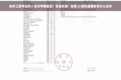 软件工程专业的人应该考那些证？急需知道！谢谢,计算机编程都有什么证书
