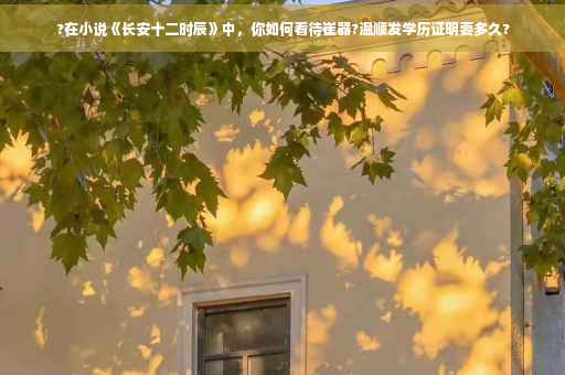 ?在小说《长安十二时辰》中，你如何看待崔器?温顺发学历证明要多久?