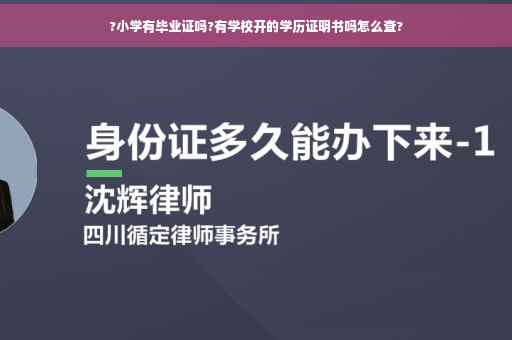 ?小学有毕业证吗?有学校开的学历证明书吗怎么查?