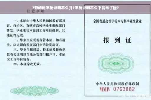 ?劳动局学历证明怎么开?学历证明怎么下载电子版?