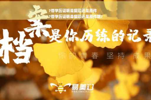 ?带学历证明是复印还是原件
?带学历证明是复印还是原件呢?