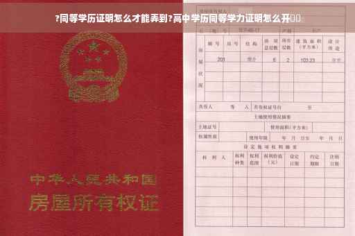 ?同等学历证明怎么才能弄到?高中学历同等学力证明怎么开⚡️