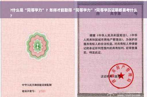 ?什么是“同等学力”？怎样才能取得“同等学力”?同等学历证明都要考什么
?