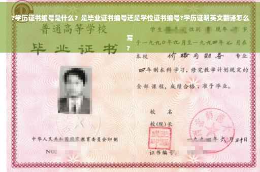 ?学历证书编号是什么？是毕业证书编号还是学位证书编号?学历证明英文翻译怎么写
?