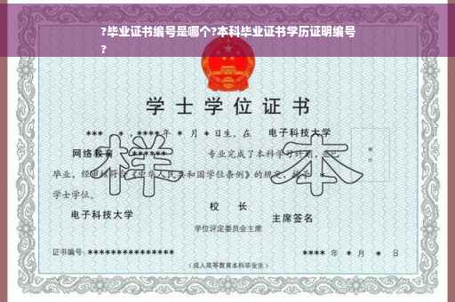 ?毕业证书编号是哪个?本科毕业证书学历证明编号
?