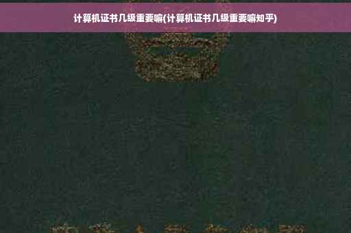 计算机证书几级重要嘛(计算机证书几级重要嘛知乎)
