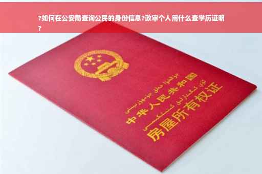 ?如何在公安局查询公民的身份信息?政审个人用什么查学历证明
?
