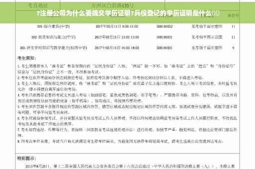 ?注册公司为什么要提交学历证明?兵役登记的学历证明是什么⚡️